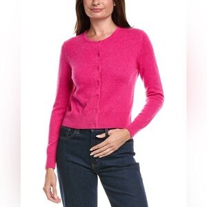 Forte Cashmere Sweater Cardigan Fuchsia Size XS
